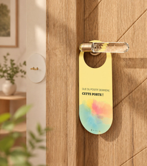 Double-sided door hanger Positive & Worry-free Zone