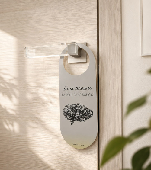 Double-sided door hanger Positive & Worry-free Zone