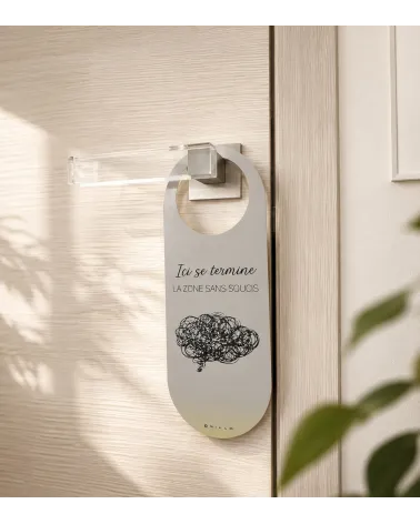 Double-sided door hanger Positive & Worry-free Zone