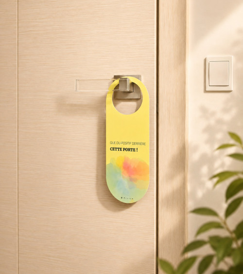 Double-sided door hanger Positive & Worry-free Zone