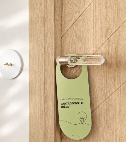 Double-sided door hanger Creativity & Genius at work