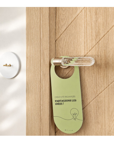 Double-sided door hanger Creativity & Genius at work