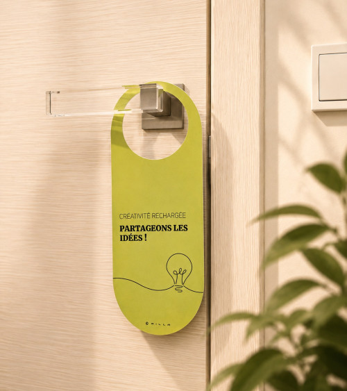 Double-sided door hanger Creativity & Genius at work