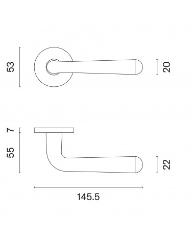 IRGA door handle with dimensions