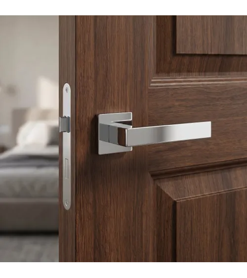 Polished chrome PINA door handle design handle