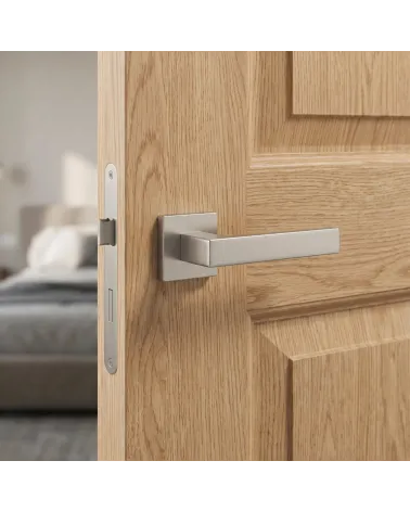 Satin Nickel Door Handle with a Soft Sheen – Model PINA
