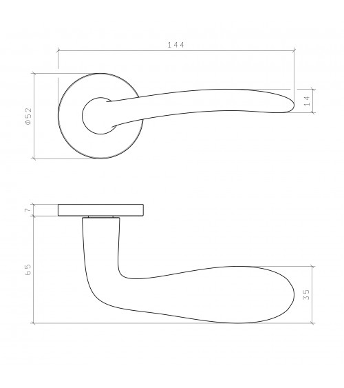 AMBROSIA satin gold door handle design handle
