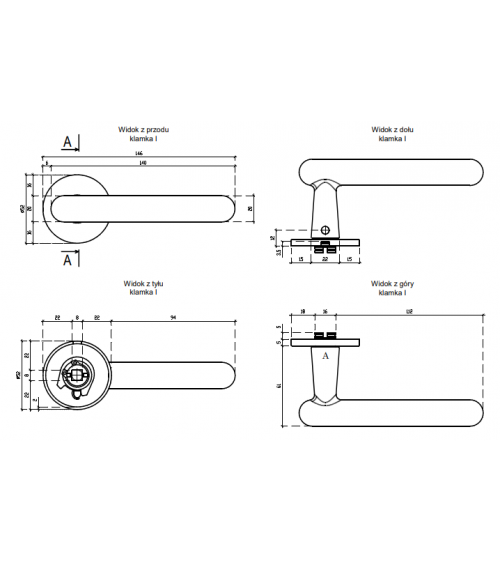 ASTERIA black door handle design handle