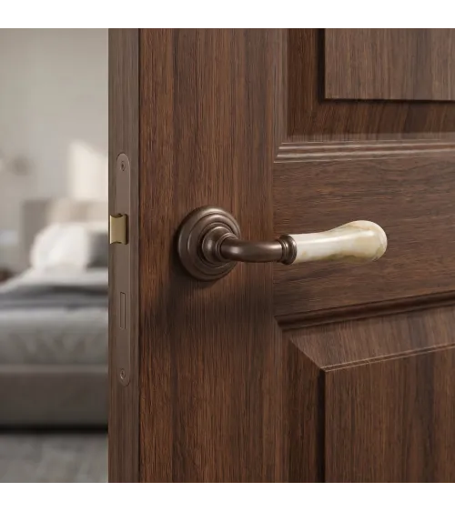 Mandelli Naxos bronze door handle design handle