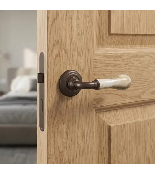 Mandelli Naxos bronze door handle design handle