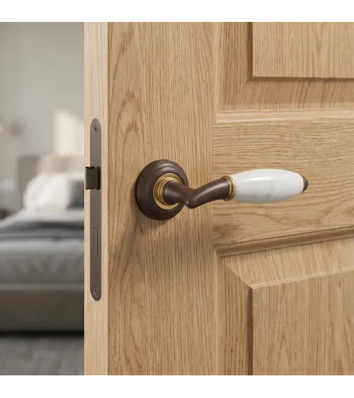 Mandelli Paros sculptured bronze door handle designer handle