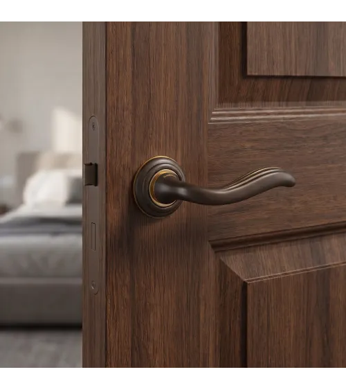 Mandelli Plisse sculptured bronze door handle designer handle