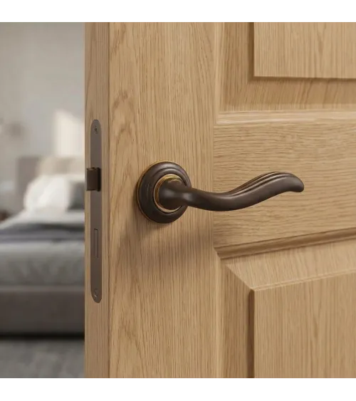 Mandelli Plisse sculptured bronze door handle designer handle