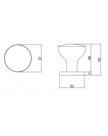 Black MESA round mobile door knob - designer handle