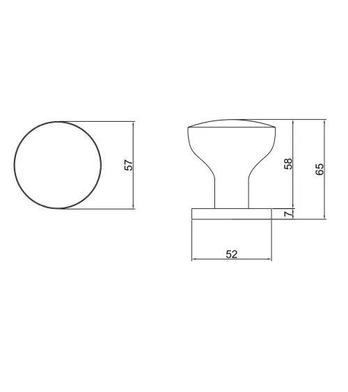 Black MESA Round movable door knob - designer handle
