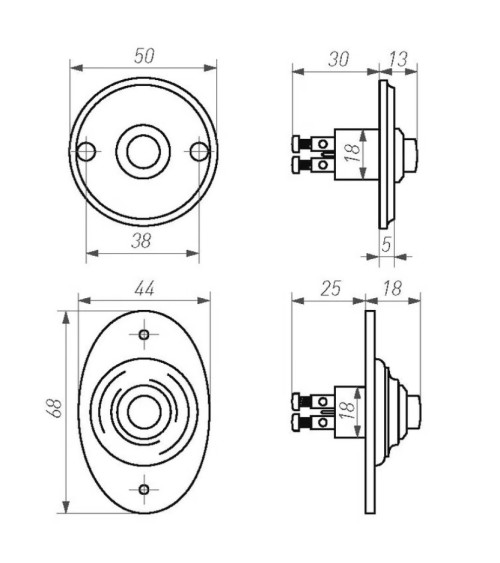 Dauby Pure round doorbell in bronze - doorbell button 50R | MillaPoignees