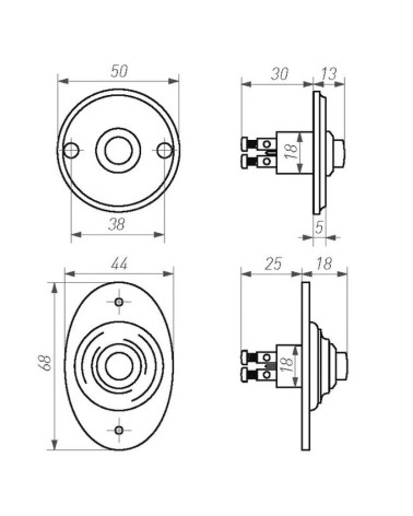 Dauby Pure round doorbell in bronze - doorbell button 50R | MillaPoignees