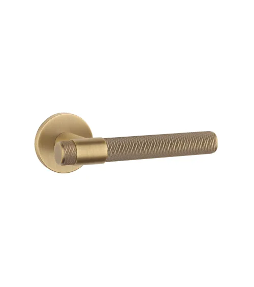 GLORIA door handle in antique patina brass — Matt antique patina