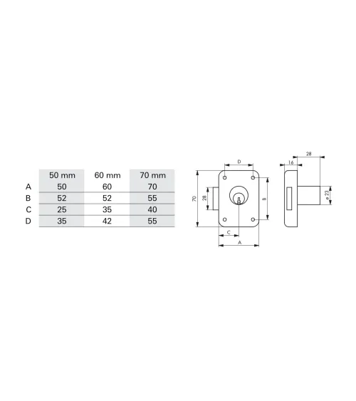 STD Brass Cylinder with Thumbturn for Lock - 3 Keys - 30x30