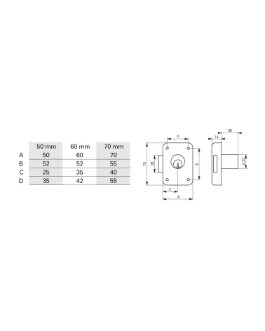 Thirard security cylinder lock for furniture - 3 keys | MillaPoignees