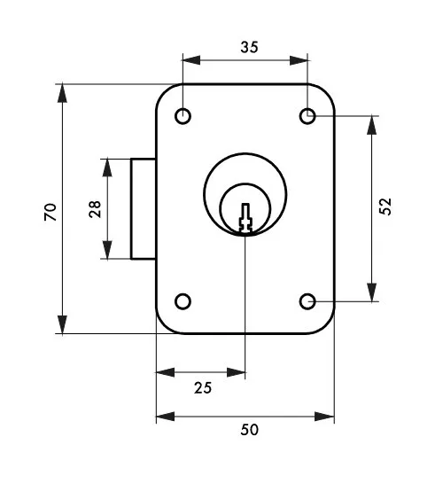 STD Brass Cylinder with Thumbturn for Lock - 3 Keys - 30x30