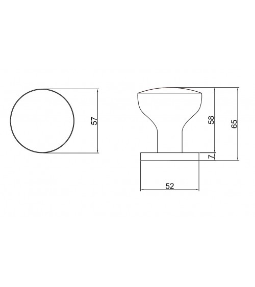 Black MESA Round movable door knob - designer handle