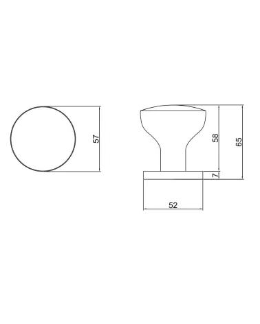 Black MESA Round movable door knob - designer handle
