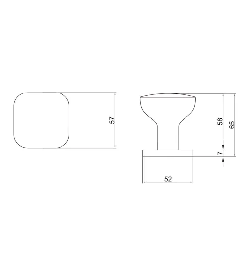 Black KIAMA square door knob - designer handle