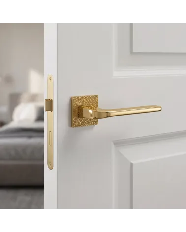 Polished gold door handle TUPAI 4007-T3 elegant design - Millapoignees