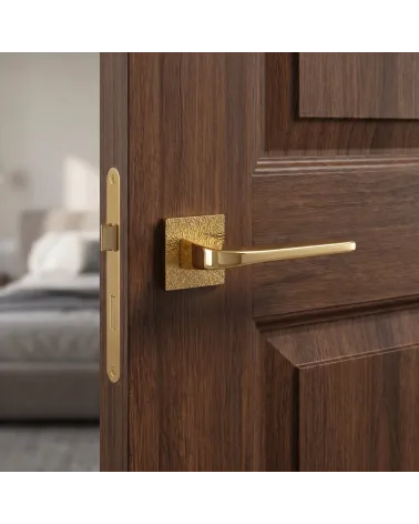 Polished gold door handle TUPAI 4007-T3 elegant design - Millapoignees