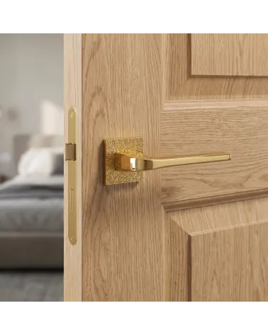 Polished gold door handle TUPAI 4007-T3 elegant design - Millapoignees
