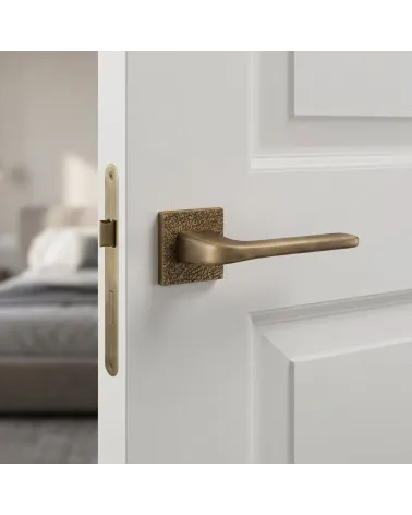 Pair of TUPAI 4007-T3 door handles in matt antique patina finish - Millapoignées
