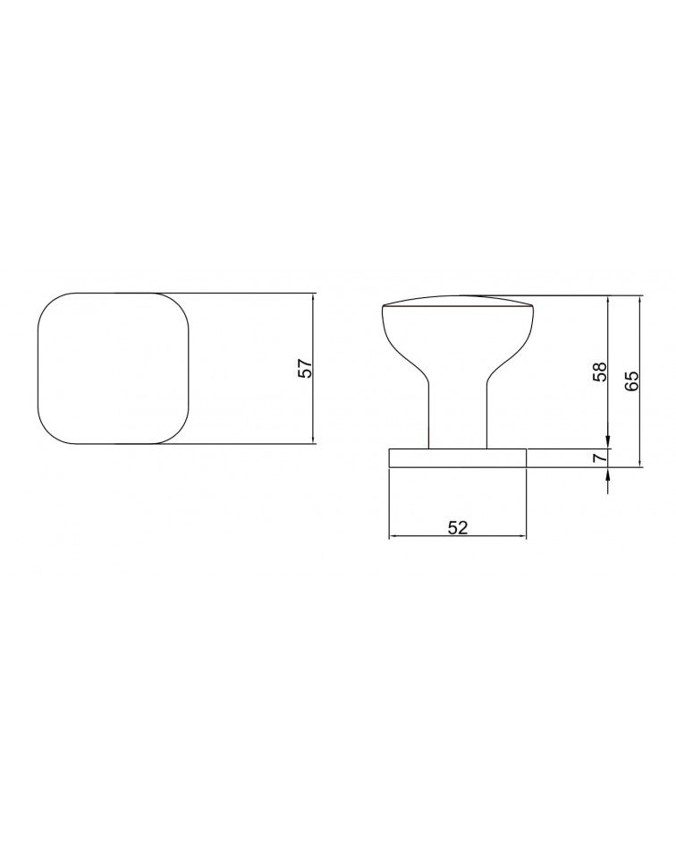 Black KIAMA square door knob - designer handle