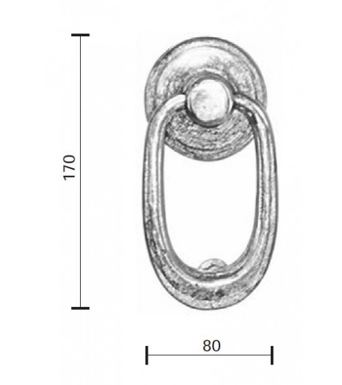 Genuine bronze door knocker - model BT1529 - designer handle