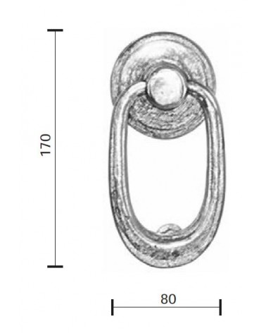 Genuine bronze door knocker - model BT1529 - designer handle