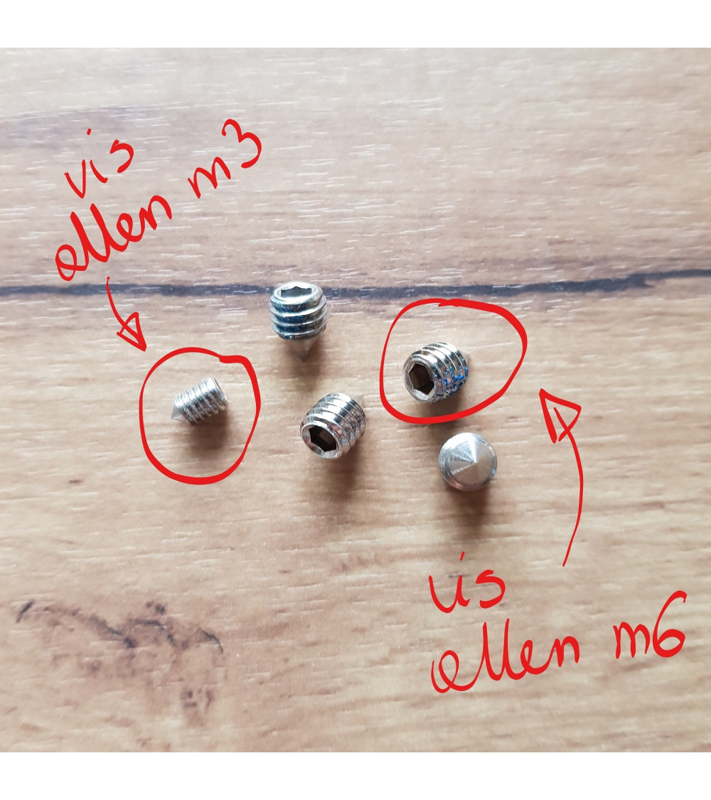 Small Allen head conical screw bolt (grub screw) for door handle - designer handle