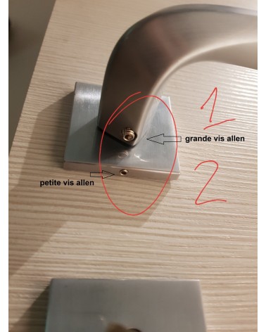 Small Allen head conical screw bolt (grub screw) for door handle - designer handle