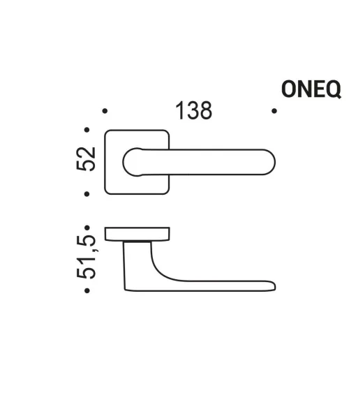 Brown door handle, square plate - Colombo Design Mood - designer handle