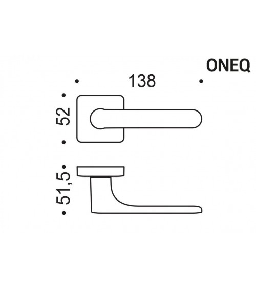 Brown door handle, square plate - Colombo Design Mood - designer handle