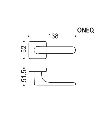 Brown door handle, square plate - Colombo Design Mood - designer handle