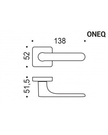 Brown door handle, square plate - Colombo Design Mood - designer handle