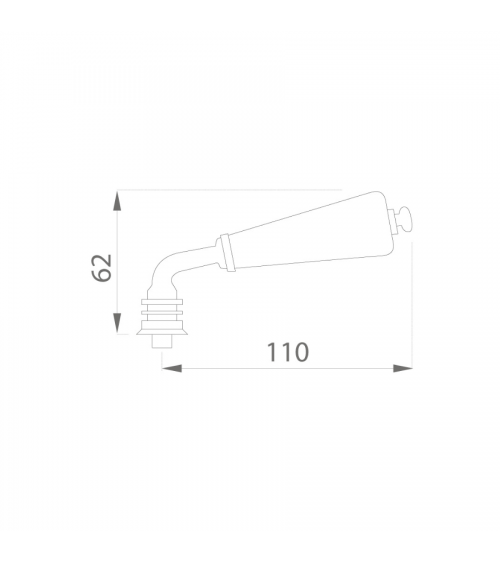 Barrel door handle on white porcelain rose - nickel finish - designer handle