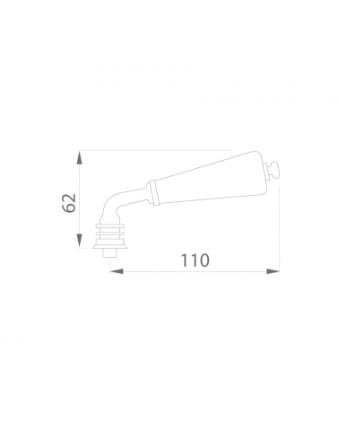 Barrel door handle on white porcelain rose - nickel finish - designer handle