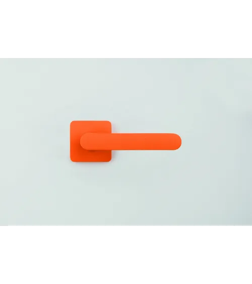 Brown door handle, square plate - Colombo Design Mood - designer handle