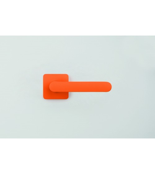 Brown door handle, square plate - Colombo Design Mood - designer handle