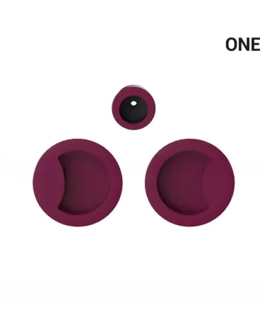 Simple flush pull handle in purple, for sliding doors, round plate - Colombo Design Mood One - designer handle