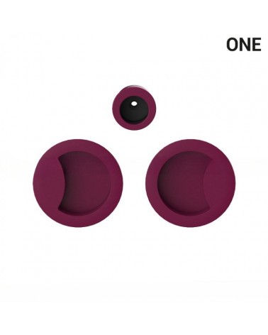Simple flush pull handle in purple, for sliding doors, round plate - Colombo Design Mood One - designer handle