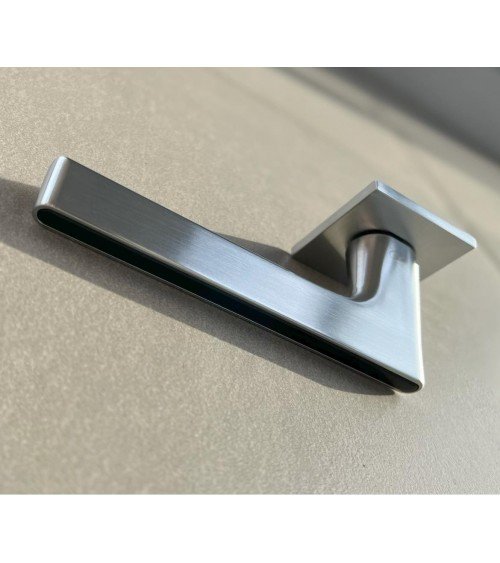 Black and gold Ferrara square door handle - designer handle