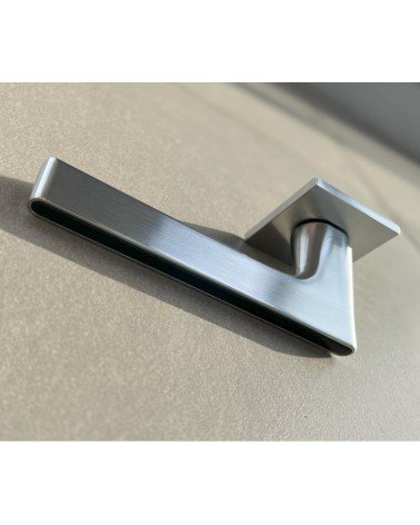 Black and gold Ferrara square door handle - designer handle