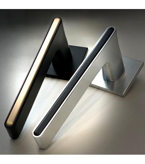 Black and gold Ferrara square door handle - designer handle